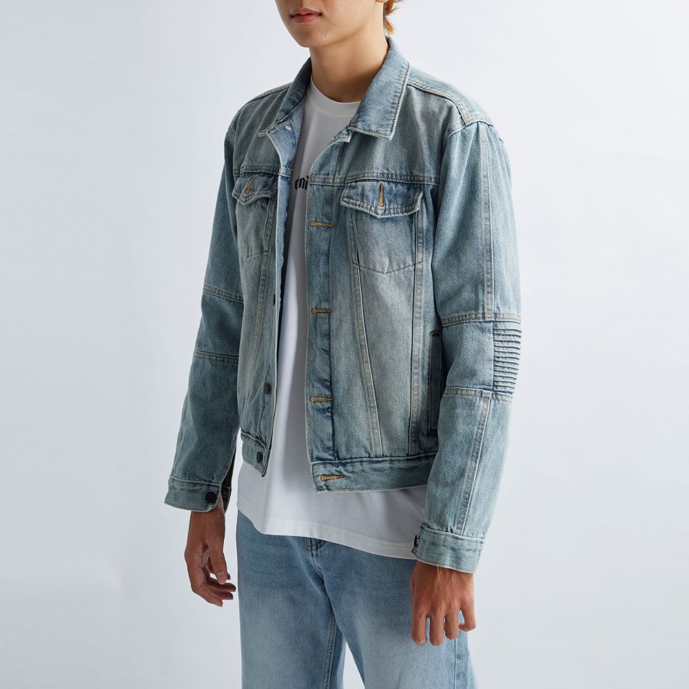 Signature Denim Jacket – Light Blue